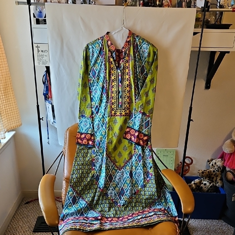 Multicolor Ethnic Print Dress